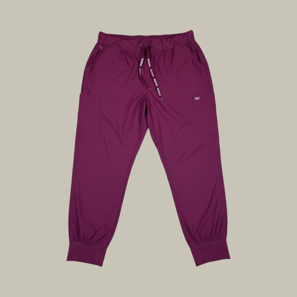 Med Couture Insight Jogger Scrub Pants XL Wine Burgundy Drawstring Cargo